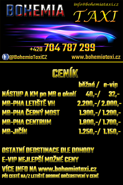 ceník bohemia taxi